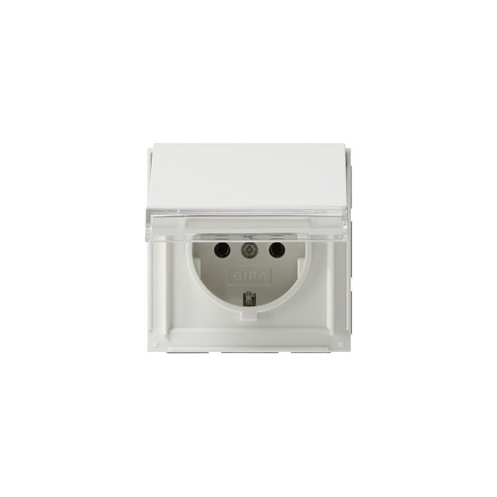 GIRA 041066 SCHUKO-Steckdose Klappdeckel + Beschriftungsfeld Gira TX_44 (WG UP) Reinweiß