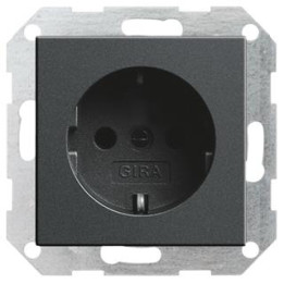 GIRA 046628 SCHUKO-Steckdose ohne Krallen System 55 Anthrazit