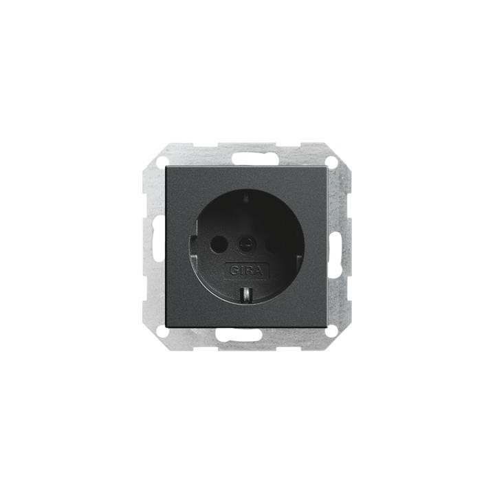 GIRA 046628 SCHUKO-Steckdose ohne Krallen System 55 Anthrazit
