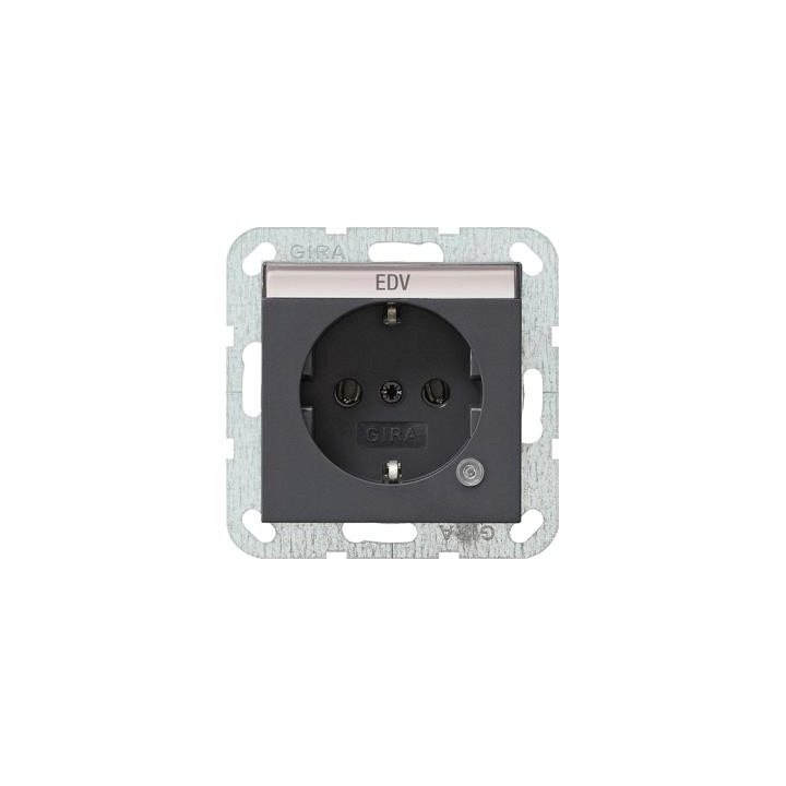 GIRA 045228 SCHUKO-Steckdose Kontroll + Beschriftungsfeld System 55 Anthrazit