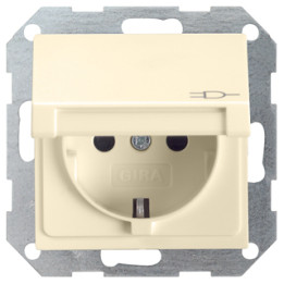 GIRA 045401 SCHUKO-Steckdose Klappdeckel System 55 Cremeweiß