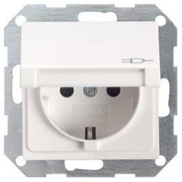 GIRA 045403 SCHUKO-Steckdose Klappdeckel System 55 Reinweiß