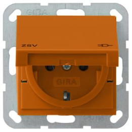 GIRA 041602 SCHUKO-Steckdose Klappdeckel ZSV System 55 Orange