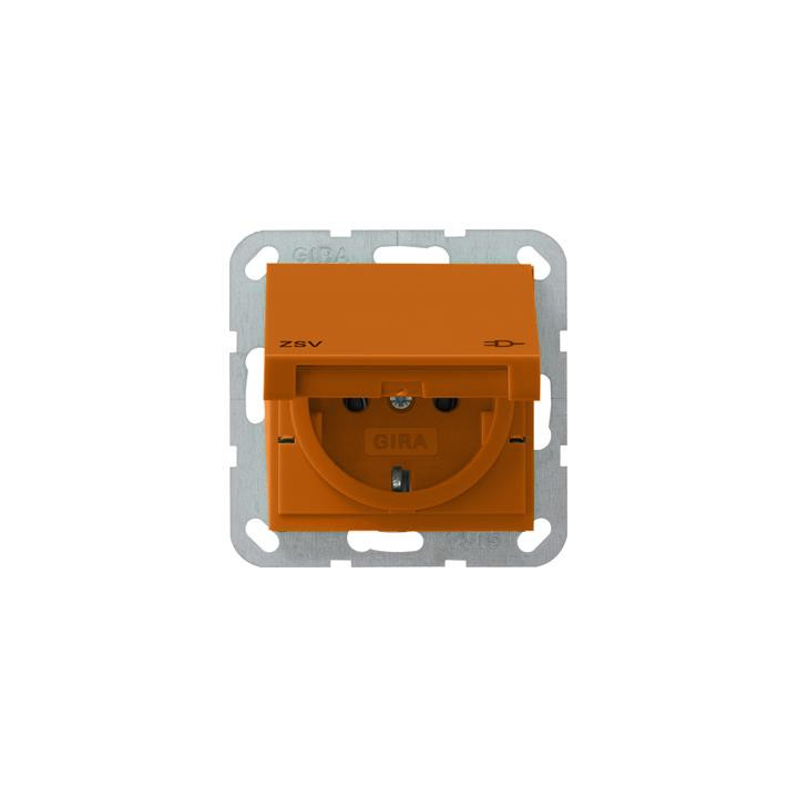 GIRA 041602 SCHUKO-Steckdose Klappdeckel ZSV System 55 Orange
