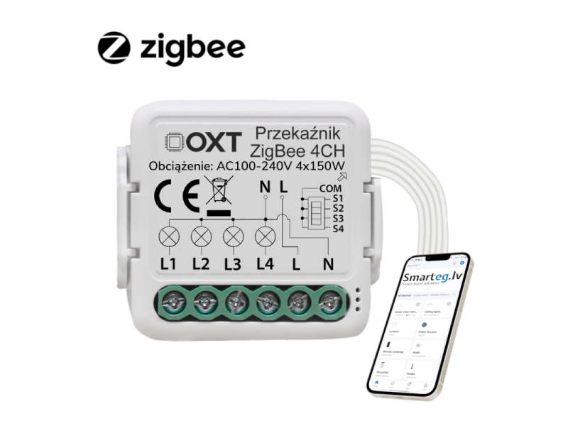 Zigbee 4 pogu mini relejs