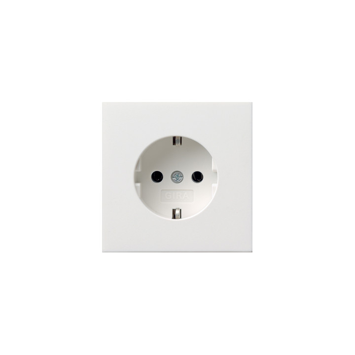 GIRA 0466112 SCHUKO-Steckdose ohne Krallen Flächenschalter Reinweiß