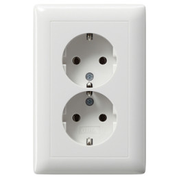 GIRA 078203 SCHUKO-Steckdose 2f Vollpl. f. Gerätedose 1,5f Standard 55 Reinweiß