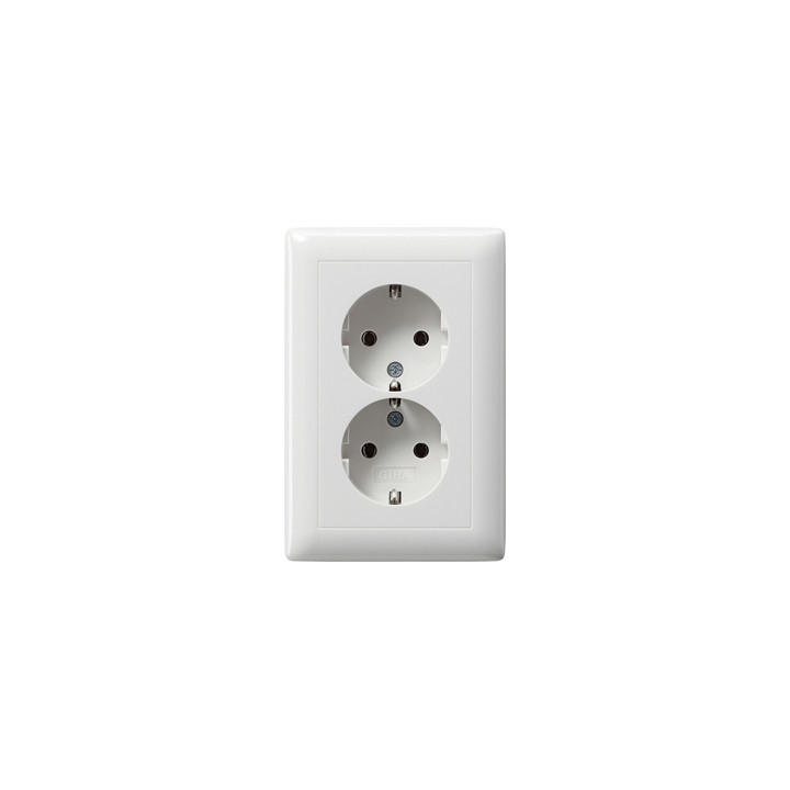 GIRA 078203 SCHUKO-Steckdose 2f Vollpl. f. Gerätedose 1,5f Standard 55 Reinweiß