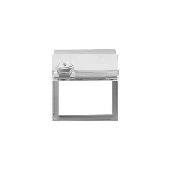 GIRA 069465 Adapterrahmen Klappdeckel Schloss sortiert + Beschriftungsfeld Gira TX_44 (WG UP) Farbe Alu