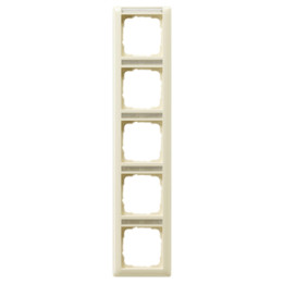 GIRA 111501 Abdeckrahmen 5f senkr. Beschriftungsfeld System 55 Cremeweiß