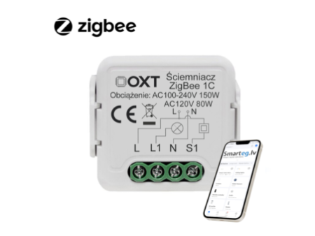 Zigbee 1 pogas dimmera relejs