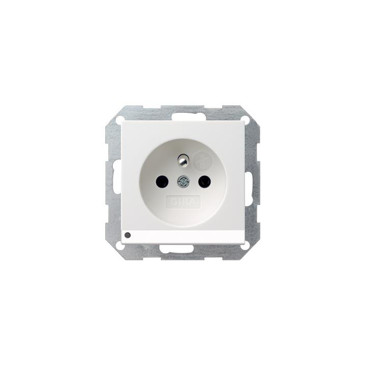 GIRA 117227 Steckdose Erdstift LED-Leuchte + erh. Berührungsschutz System 55 Reinweiß matt