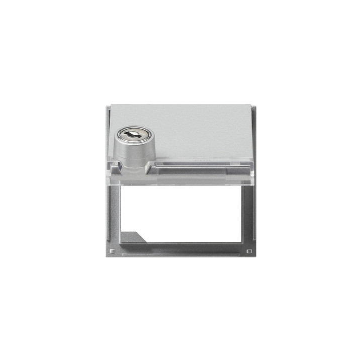 GIRA 069765 Adapterrahmen Klappdeckel Schloss gleich + Beschriftungsfeld Gira TX_44 (WG UP) Farbe Alu