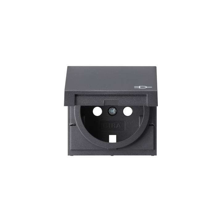 GIRA 092228 Abdeckung SCHUKO-Steckdose Klappdeckel System 55 Anthrazit