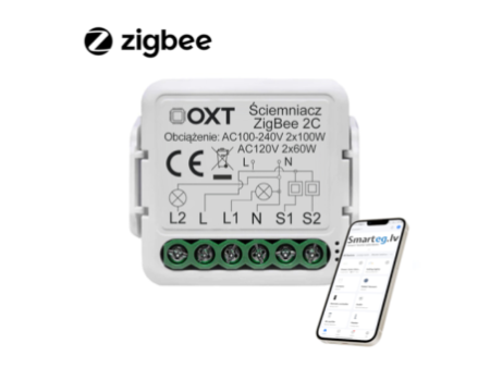 Zigbee 2 pogu dimmeru relejs