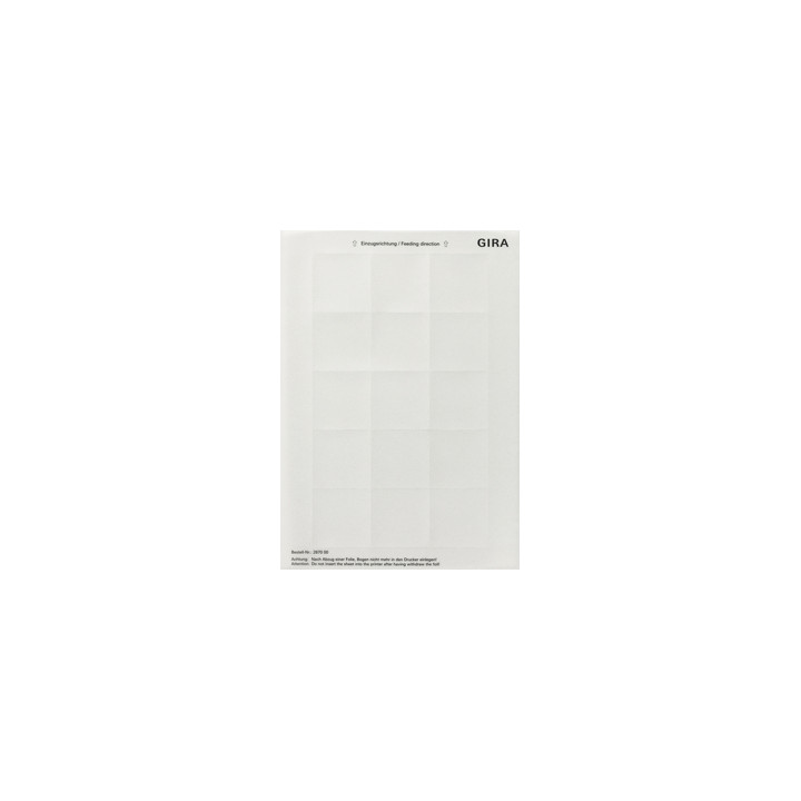 GIRA 287000 Beschriftungsbögen 51 x 51 mm Zubehör