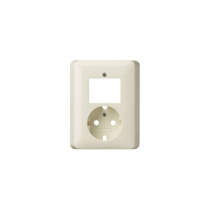 GIRA 092801 Abdeckung Kombi AusWe/SCHUKO-Steckdose System 55 Cremeweiß