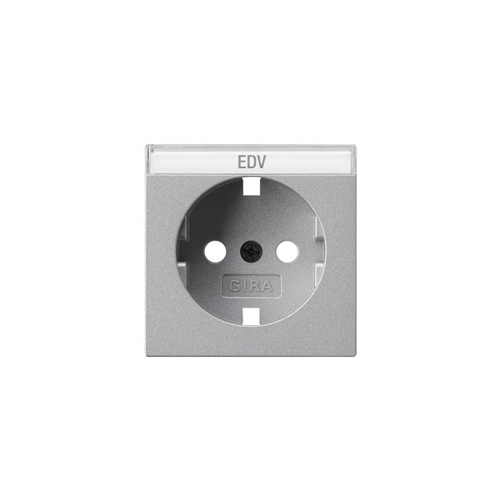 GIRA 144726 Abdeckung SCHUKO-Steckdose Beschriftungsfeld System 55 Farbe Alu