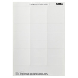 GIRA 2872112 Beschriftungsbögen 33,5 x 67 mm Zubehör Reinweiß