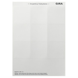 GIRA 2871112 Beschriftungsbögen 69 x 67 mm Zubehör Reinweiß