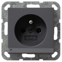 GIRA 117228 Steckdose Erdstift LED-Leuchte + erh. Berührungsschutz System 55 Anthrazit