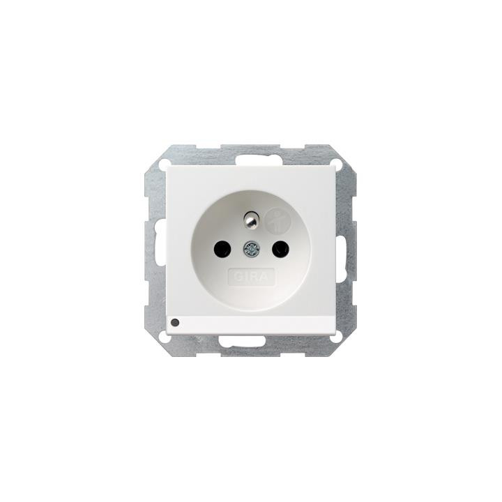 GIRA 117203 Steckdose Erdstift LED-Leuchte + erh. Berührungsschutz System 55 Reinweiß