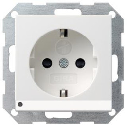 GIRA 117003 SCHUKO-Steckdose LED-Leuchte + erh. Berührungsschutz System 55 Reinweiß