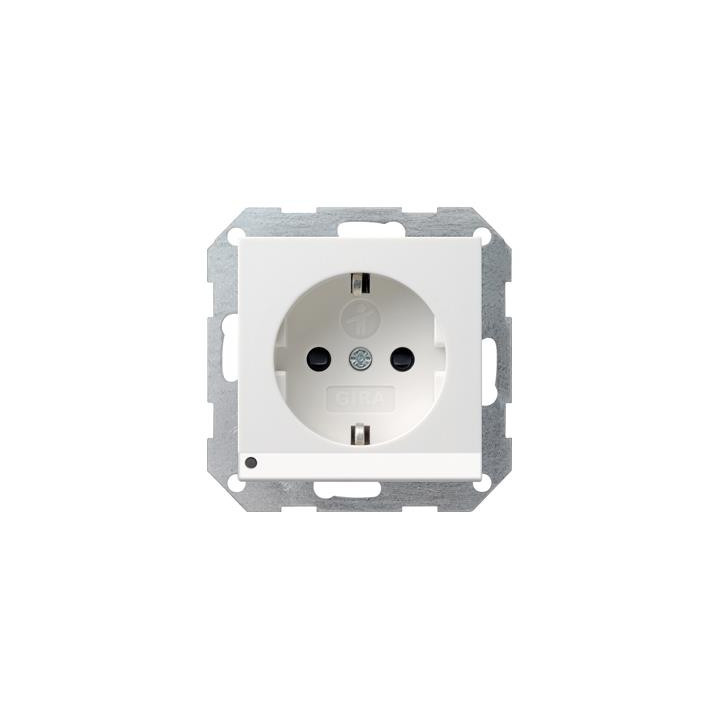 GIRA 117003 SCHUKO-Steckdose LED-Leuchte + erh. Berührungsschutz System 55 Reinweiß