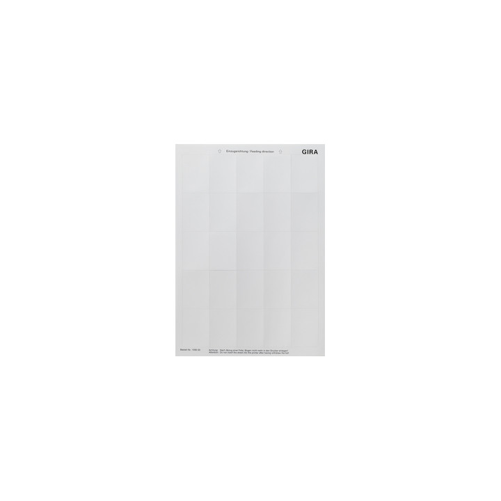 GIRA 109000 Beschriftungsbögen 38 x 54 mm Zubehör