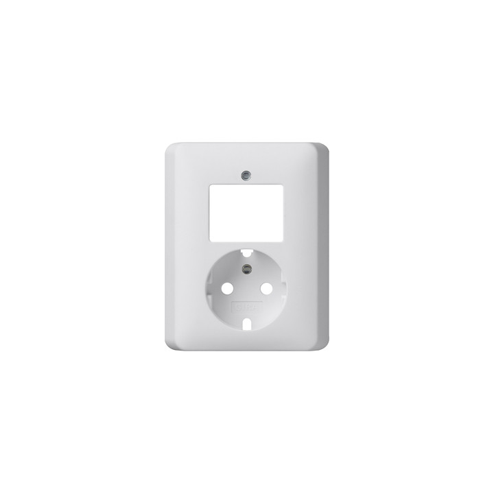 GIRA 092804 Abdeckung Kombi AusWe/SCHUKO-Steckdose System 55 Reinweiß matt