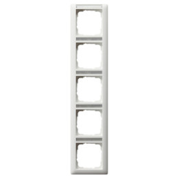 GIRA 111527 Abdeckrahmen 5f senkr. Beschriftungsfeld Standard 55 Reinweiß matt