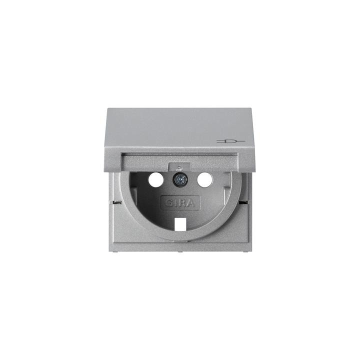 GIRA 092226 Abdeckung SCHUKO-Steckdose Klappdeckel System 55 Farbe Alu