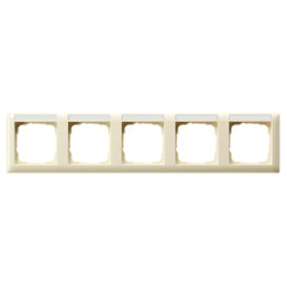 GIRA 109501 Abdeckrahmen 5f waager. Beschriftungsfeld System 55 Cremeweiß