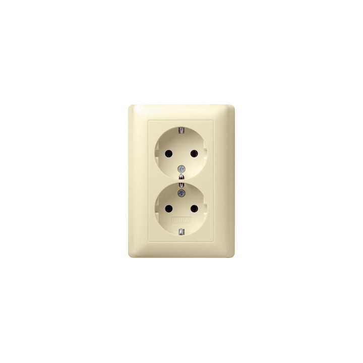 GIRA 078001 SCHUKO-Steckdose 2f Vollpl. Standard 55 Cremeweiß