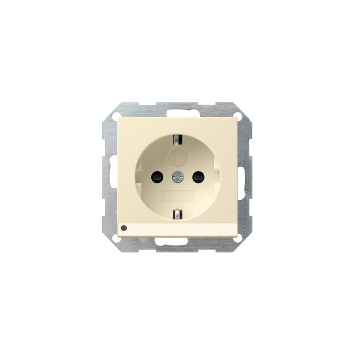 GIRA 117001 SCHUKO-Steckdose LED-Leuchte + erh. Berührungsschutz System 55 Cremeweiß