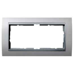 GIRA 100236 Abdeckrahmen 2f o.M. Zwischenr. Farbe Alu Gira Event Farbe Alu