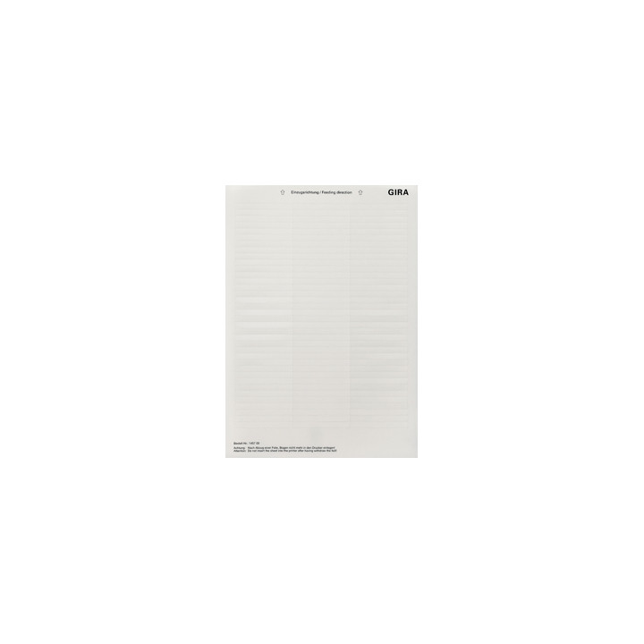 GIRA 145700 Beschriftungsbögen 62,8 x 6,8 mm Zubehör