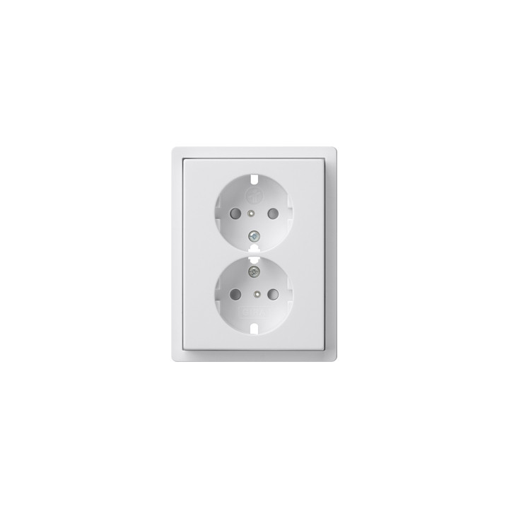 GIRA 0930112 Abdeckung SCHUKO-Steckdose 2f Flächenschalter Reinweiß