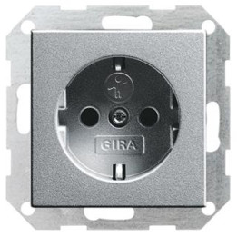 GIRA 275526 SCHUKO-Steckdose mit erh. Berührungsschutz ohne Krallen System 55 Farbe Alu