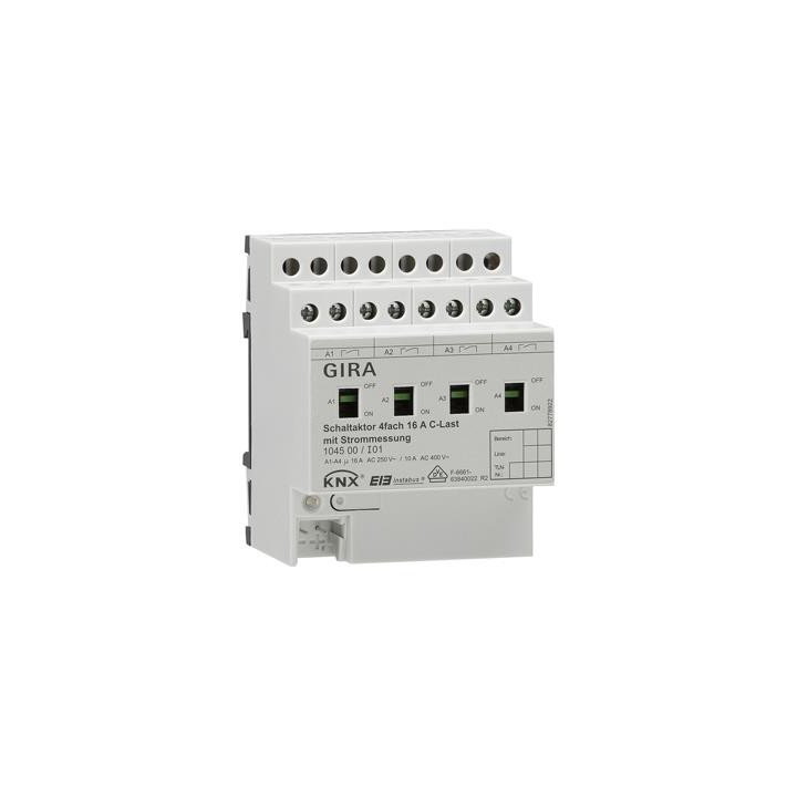 GIRA 104500 Schaltaktor 4f 16 A Hand + Strom C-Last KNX REG