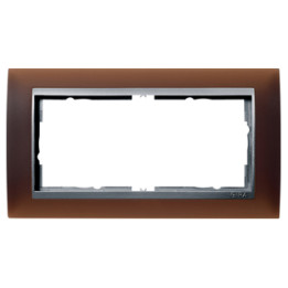 GIRA 100259 Abdeckrahmen 2f o.M. Zwischenr. Farbe Alu Gira Event Opak Dklbraun