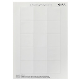 GIRA 287002 Beschriftungsbögen 51 x 51 mm Zubehör