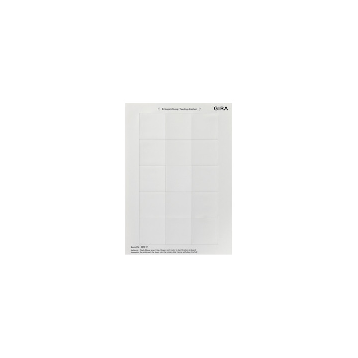 GIRA 287002 Beschriftungsbögen 51 x 51 mm Zubehör