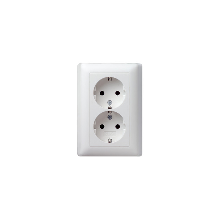 GIRA 078004 SCHUKO-Steckdose 2f Vollpl. Standard 55 Reinweiß matt