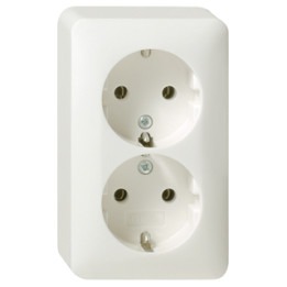 GIRA 078013 SCHUKO-Steckdose 2f AP Reinweiß