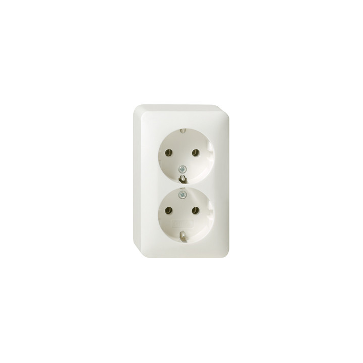 GIRA 078013 SCHUKO-Steckdose 2f AP Reinweiß
