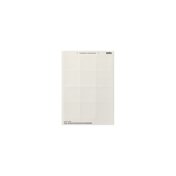 GIRA 145800 Beschriftungsbögen 62 x 62 mm Zubehör