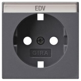 GIRA 144728 Abdeckung SCHUKO-Steckdose Beschriftungsfeld System 55 Anthrazit