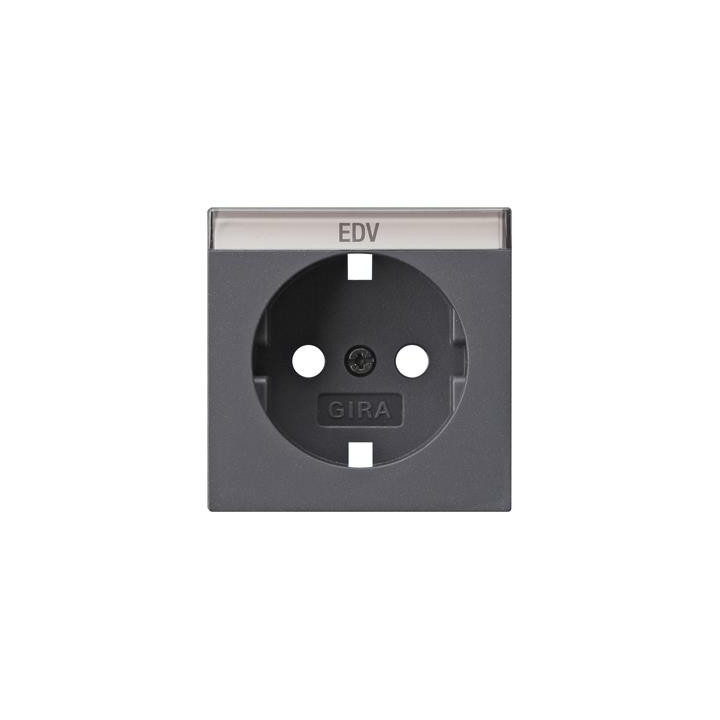 GIRA 144728 Abdeckung SCHUKO-Steckdose Beschriftungsfeld System 55 Anthrazit