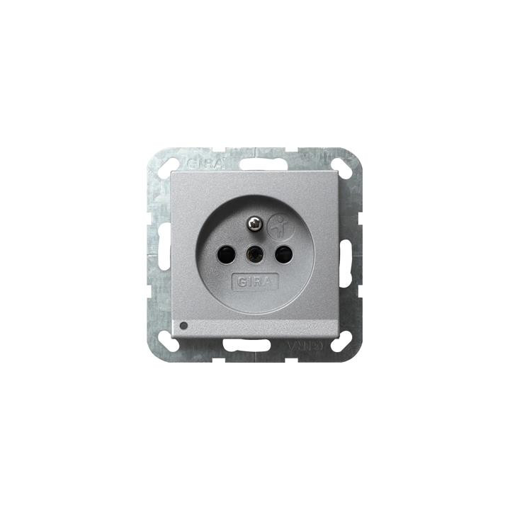 GIRA 117226 Steckdose Erdstift LED-Leuchte + erh. Berührungsschutz System 55 Farbe Alu